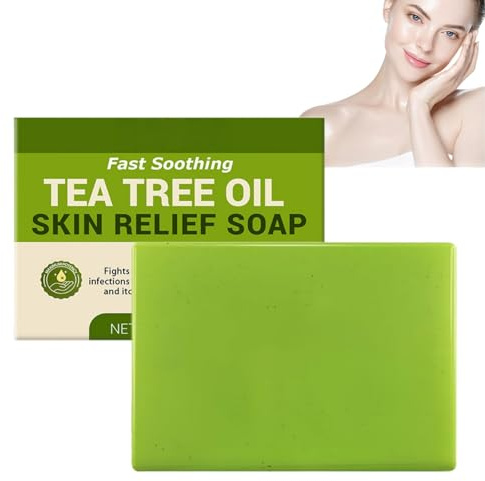 Loravey Relief Soap Bar,Loravey Tea Tree Oil Soap,Herbal Cleansing Soaps for Shower and Bath,Plant-Based Cleansing S/oap with Essential Oils for Daily Skin Care,Gentle Purifying Tea Tree Soaps