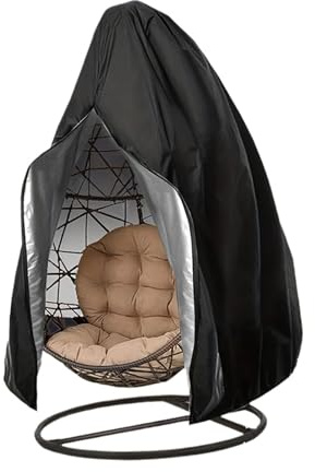 AEJHSIN Funda Balancin Jardin Exterior Funda For Silla De Patio Negra con Cremallera, Impermeable Y Resistente Al Viento