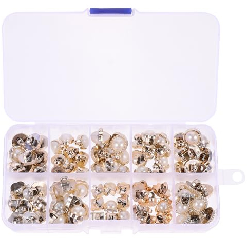 HOMSFOU Bottoni di Perle Fai da Te per Camicie e Abbigliamento Set da 100 Pezzi Pulsanti Decorativi Resistenti per Cucito Progetti Artigianali e Sostituzione Abiti