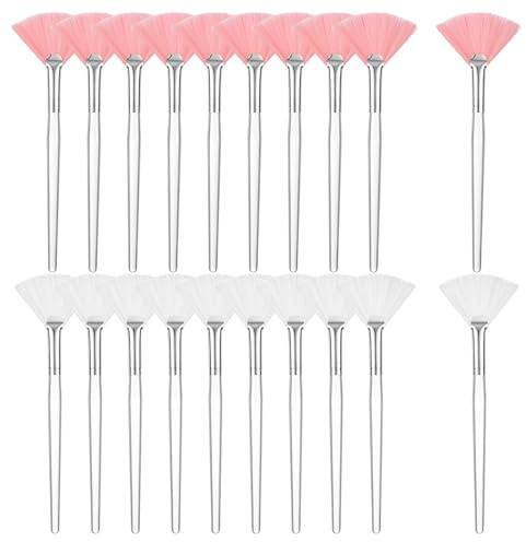 HJZHII 20 pinceles de abanico para cosméticos, 15 cm, pincel para mascarilla, pincel facial, pincel de maquillaje, máscara, abanico facial, aplicador de ácido, para tratamientos faciales