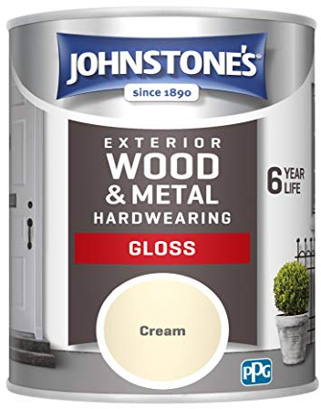 Johnstone's 303934 Exterior Gloss Paint, Cream, 750 ml