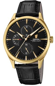 Festina Herren Analog Quarz Uhr mit Leder Armband F16993/2