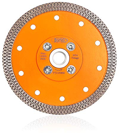 BGTEC Disco da taglio con lama diamantata turbo da 125 mm X Mesh da 1 pezzo con flangia M14 per marmo porcellana ceramica piastrelle