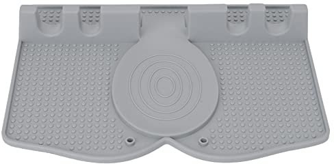 Poggiautensili in silicone con gocciolatoio, portacucchiaio resistente al calore, portautensili da cucina per piano cottura, cucchiai, mestoli, pinze, spatola(Grigio)