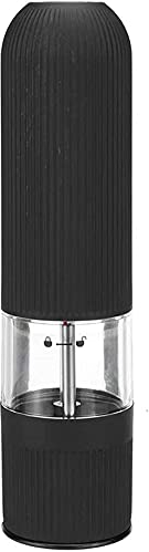 TONZN Automatic Salt and Chili Mill Set Electric Automatic Single Rod Salt and Pepper Mill with Bright Kitchen Grinder Accessories-1 Brine Chili, Salt Mill Salt and Pepper Mills