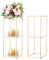 NUPTIO Gold Vase Centrepieces for Tables: 2 Pcs 80cm Tall Flower Stand With 2-layer Acrylic Panel Metal Floor Geometric Column Vases for Wedding Centrepiece Birthday Party Decorations