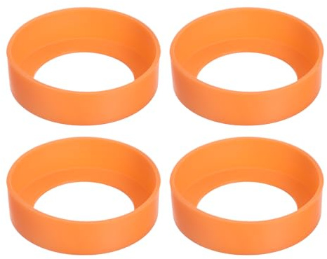 sourcing map 4pcs Water Bottle Boot, Protective Silicone Boot Sleeve Non Slip Bottom Cover Bumper for Water Bottles Mug Tumbler Orange(65mm)