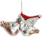 Christbaumschmuck Glas 15,2cm - Pelikan Figur zum Aufhängen - handbemalt & mit Glitzer - Weihnachtsbaum Anhänger für Weihnachten - Christbaumanhänger & Weihnachtsbaumschmuck - Vogel Silber