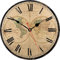 TAHEAT 20 cm Globe Weltkarte Wanduhr, Klein Vintage Landhausstil Uhr, Ohne Tickgeräusche Retro Wanduhren für Küche Wohnzimmer Schlafzimmer Badezimmer