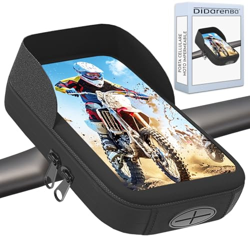 Didarenba Soporte Móvil Moto Bicicleta Impermeable Funda Compatible con Smartphones de hasta 7.5 Negro Gris