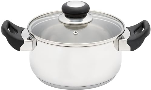 Judge Vista 18 cm Edelstahl Schmortopf – 1,8 l Kochtopf Induktion mit Zwei Kühl Bleibenden Griffen, Schmorpfanne, Ofen- und Spülmaschinenfest, Langlebiges Edelstahl-Kochgeschirr