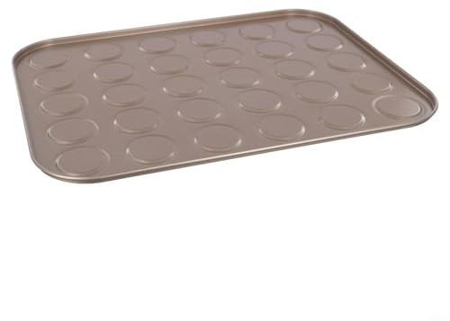 Jotekonoby Tapete para hornear macarons, reutilizable, de acero sin carbono, apto para microondas y horno, fácil de limpiar, 26,5 x 26,5 cm (30 agujeros)