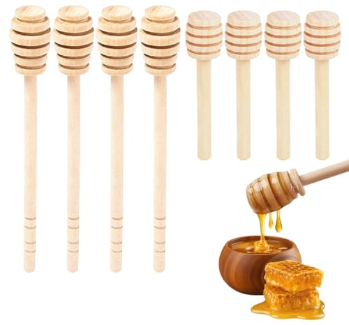 palitos de madera para miel, palitos de miel en espiral, cucharas de madera para miel de 8 y 15 cm, para miel, mermelada, leche condensada o jarabe.