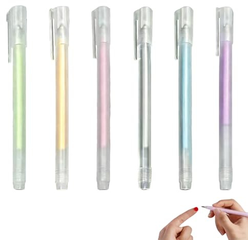 ZWWOGE Set di 6 Penne Colla Colori Macaron, Asciugatura Rapida, Precisione per Scrapbooking e Fai da Te