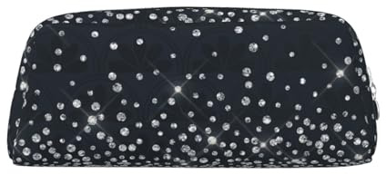 YOFIEN Estuche para lápices con Purpurina Plateada y Diamantes Brillantes para niñas, Organizador de bolígrafos con Cremallera.
