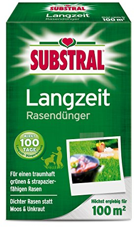 SUBSTRAL Langzeit Rasendünger | 2kg für 100qm optimale Rasenfläche