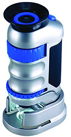 EDU-TOYS Mini-Zoom-Mikroskop 20-40x mit LED Beleuchtung, Schwarz, Kunststoff