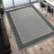 Modern Style Rugs Flatweave Border Design Very Hardwearing Weather Resistant Grey Area Rug. Available for both Indoor Outdoor Usage, Patio, Garden, Living Room, Dining Room Large Rug - 160x230 cm