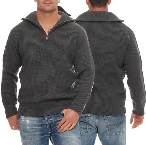 Good Deal Market Hamburg Troyer Knitted Work Jumper Sailor Jumper Icelandic with New Wool Size 48 to 70 - Green - 50