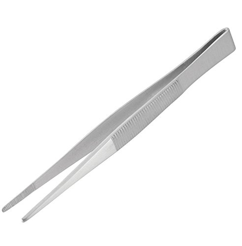 Rundad spets rostfritt stål pincett (tandad, med halkfritt grepp) 150 mm lång. ENGINEER pt-10