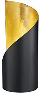 Reality Leuchten Tischleuchte Frank R50161032, Metall Schwarz matt/Goldfarbig, exkl. 1x E14, 10 x 10 x 24 cm
