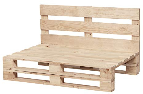 Palettensofa geschliffen und gebürstet, für drinnen und draußen, Sessel/Sofa aus neuen Paletten für die Terrasse (80 x 60 cm, Rohes Finish)