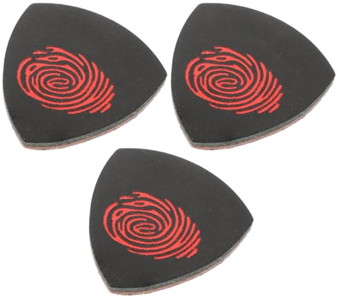 3 Pcs Leather Ukulele Picks Set, Black Guitar Finger Plectrums for Ukulele, Guitar, Bass, Protect Fingers during Long Practice