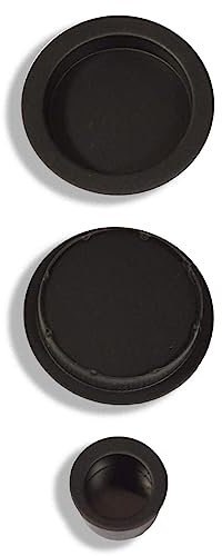 bricoleva.it Kit Serratura Porta Scorrevole Rosetta Tonda Cieca Senza Serratura, Maniglia con Serratura per Porta Scorrevole (Nero)