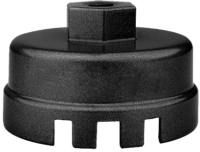 JNNJ Car Oil Filter Cap Wrench, Heavy Duty Cup Oil Filter Cap Removal Socket Tool, Square Head Style Oil Filter Cap Removal Socket, for Most 2.5 L to 5.7 L Engines(Black)