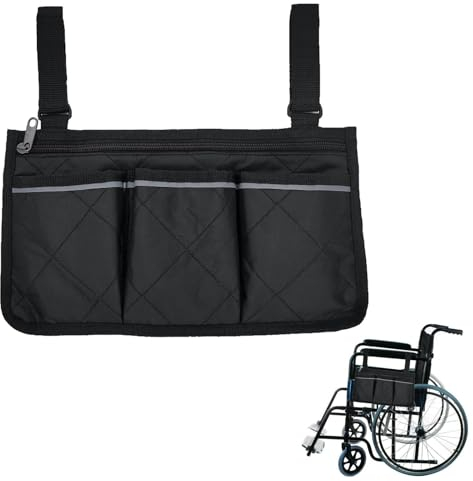 Borsa per Sedia a Rotelle,Borsa da Sedia Rotelle Zaino,Borsa da Sedia Rotelle Laterale,Adatto a Sedie a Rotelle,Borsa da Sedia Rotelle con Strisce Riflettenti,Borsa per lo Zaino con Sedia A Rotelle