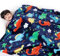 Bofree Weiche Dinosaurier-Babydecke mit Velkro-Verschluss für Jungen und Mädchen (100 x 130 cm)
