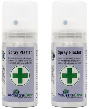 IndustraCare Spray Plaster Transparent Film Wound Protection, 32.5ml, Protect Cuts & Grazes - Twin Pack
