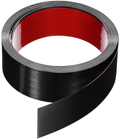 QUARKZMAN 19.7 ft X 1.97 Vägg Klipp ut Skala Frostskyddsram Klistermärke Rostfritt Stål Borstat Stål Metallband Trim För Vägg Tak Svart Kant
