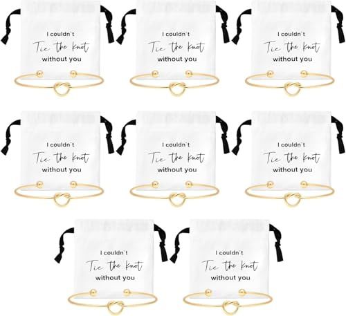 joonnair Bolsa de joyería para dama de honor, 8 pulseras de dama de honor, bolsa pequeña con cordón de algodón de lino, Regalos de fiesta