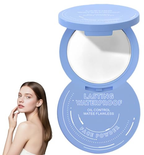 Face Powder & Pressed Setting Powder,Matte Finishing Pressed Powders Compact - Translucent Finishing Powders for Makeup,Blurring & Oil Absorbing,Ideal for Mature Skin - Pearlescent White