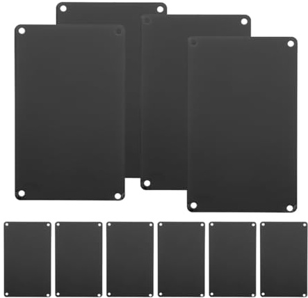 CHILDWEET Lot de 10 Plaques Nominatives en Aluminium Anodisé Noir 80x50mm, Épaisseur 0,5mm, Panneaux Vierges à Graver Laser pour Signalisation Industrielle et Projets DIY