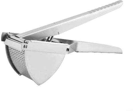 Potatispress robust med ergonomiskt handtag stor kapacitet för potatis grönsaker och babygröt diskmaskinssäker silver