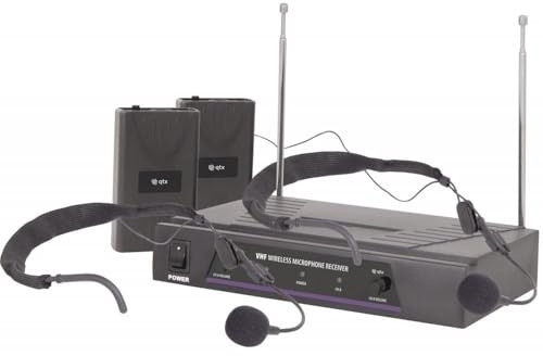 qtx | 2 x Neckband sistema microfono wireless completo di testa/collo band Microfoni & cinture