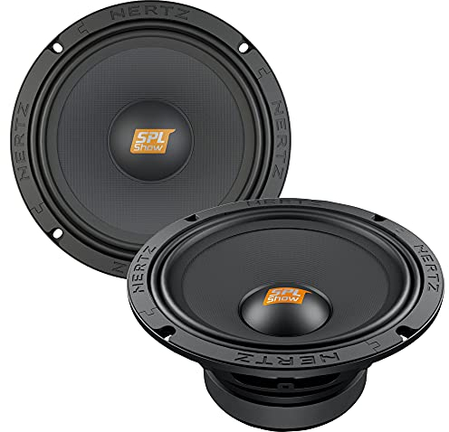 Hertz SV 200.1 – Coppia di altoparlanti midrange SPL da 200 mm, cono in cellulosa pressata trattata, bobina in rame a doppio strato su supporto KSV, potenza massima 500 W, 4 Ohm