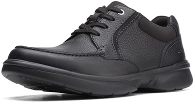 Clarks Bradley Vibe, Oxford Uomo, Black Tumbled Leather01, 43 EU Larga