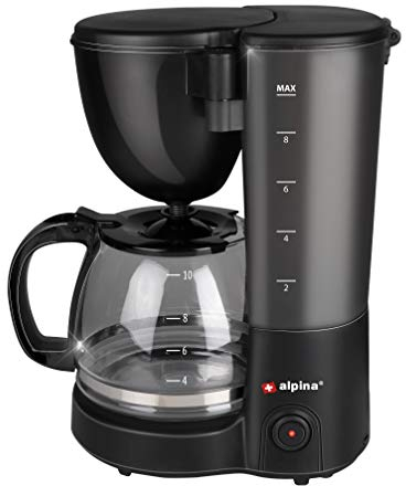 alpina Filterkaffeemaschine, 750 Watt, 1,25 Liter, Schwarz