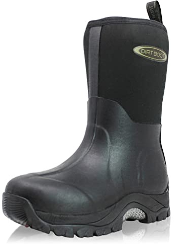 Dirt Boots Women`s Pro Sport Neoprene Insulated Mid-Cut Short Wellington Boots (6 UK, Black, numeric_6)