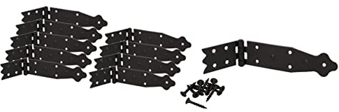 KOTARBAU® Set med 10 lådor 210 x 35 mm lådgångjärn, bordsgångjärn, möbelband, gångjärn, kistband, vinggångjärn pulverlackerad svart