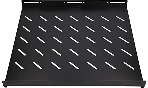 Extralink Fachboden, speziell für Rack Schrank 1U, Netzwerkschrank 19 Zoll, 510x490mm, für Tiefe 800 MM, einfache Montage, Traglast bis 20Kg,für Serverschrank und Serverräume schwarz