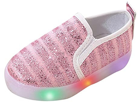FGUUTYM Leuchtende Schuhe MäDchen Kinderschuhe Turnschuhe Slip-on Einzelne Schuhe Sportschuhe Leuchtenden Turnschuh Blink Schuhe Rutschfest Flache Schuhe Kinder Sneakers Canvas schuhe