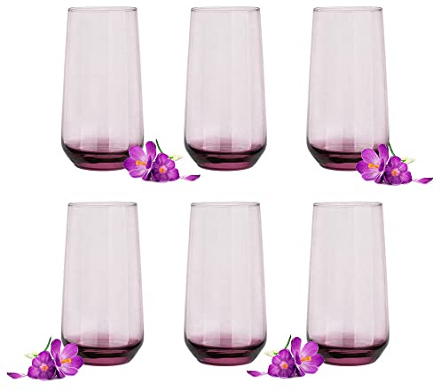 Glasmark Krosno Lot de 6 verres à long drink, verres à eau, cocktails, parfaits pour la maison, les restaurants et les fêtes, ensemble de verres de forme classique