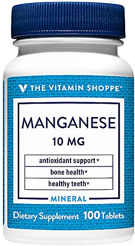 The Vitamin Shoppe Manganese 10MG, Antioxidant Supplement That Supports (100 Tablets)
