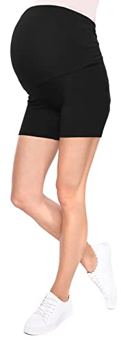 MijaCulture bekväma korta mammaleggings för gravida shorts leggings M012, svart, L