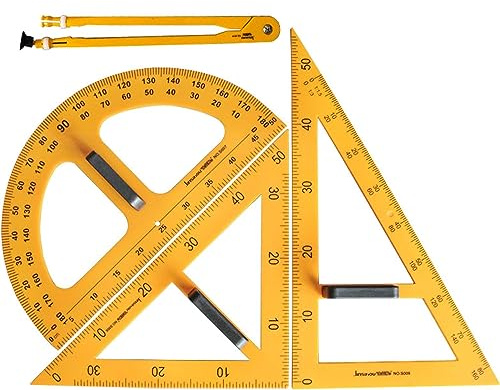 Magnetisches Klassenzimmer-Whiteboard-Geometrie-Set, 4-teilig, Mathematik-Lineal, Geometrie-Werkzeug-Set, Inklusive Kompass, Winkelmesser, 2 Dreiecke-Lineal, Kann Direkt An Der Tafel Befestigt Werden