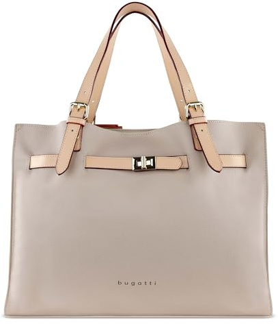 bugatti Ella Schultertasche für Damen, Frauen Tasche groß, Damenhandtasche, beige